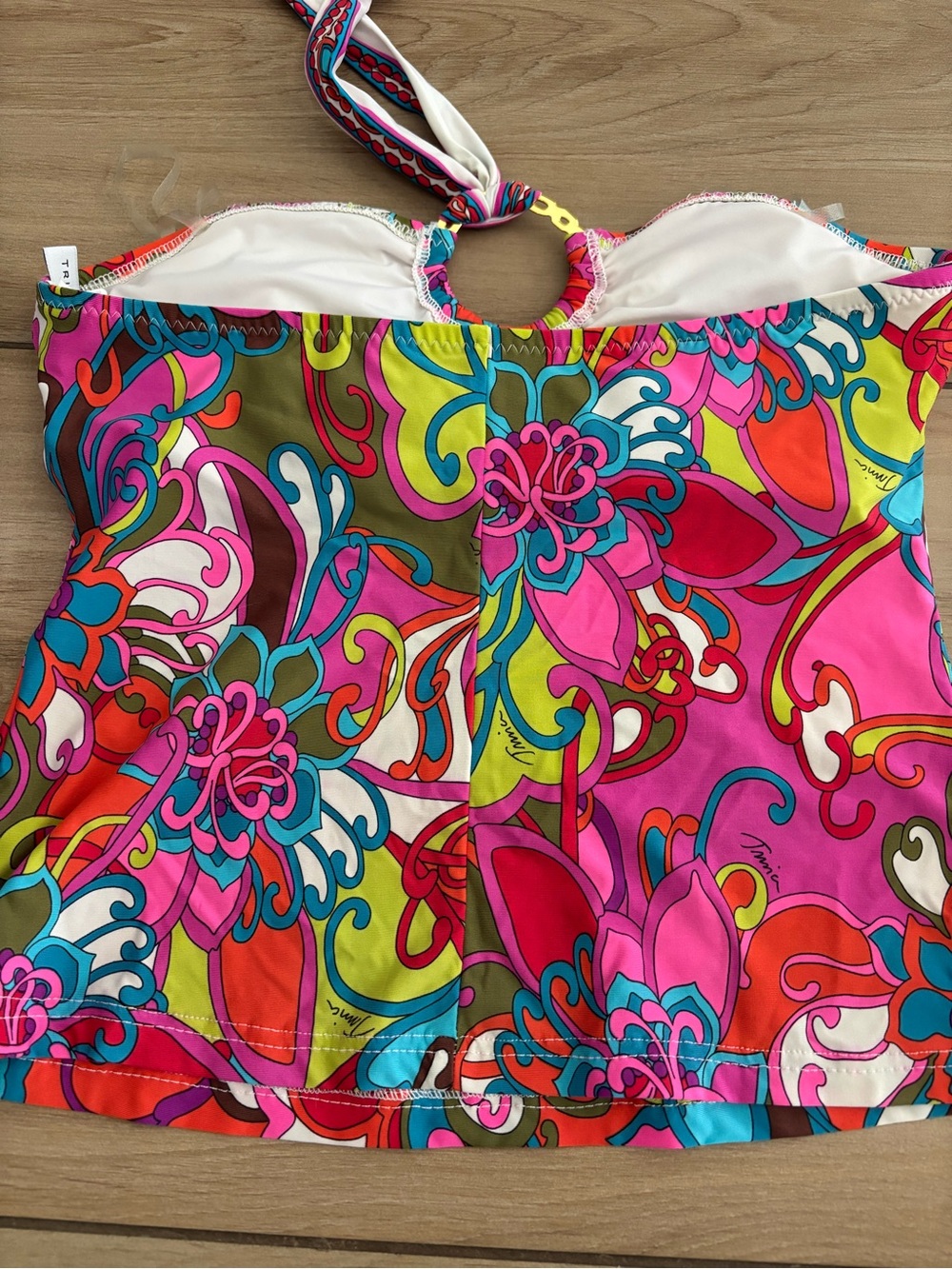 Trina Turk Fiji Flowers halter tankini top only - Picture 6 of 7